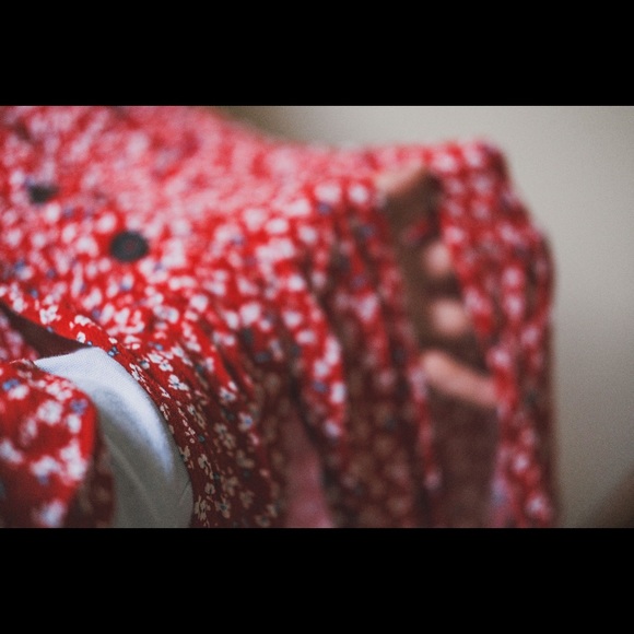 Double slit vintage looking flower print dress - Picture 5 of 5